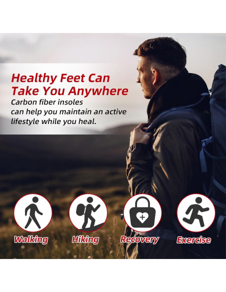 Plantillas de fibra de carbono LARXREHY 235mm para pies con dolor Plantillas de fibra de carbono LARXREHY 235mm para pies con dolor