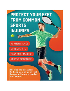 Plantillas Deportivas CRUVHEAL L - Amortiguación Gel para Hombres y Mujeres 2