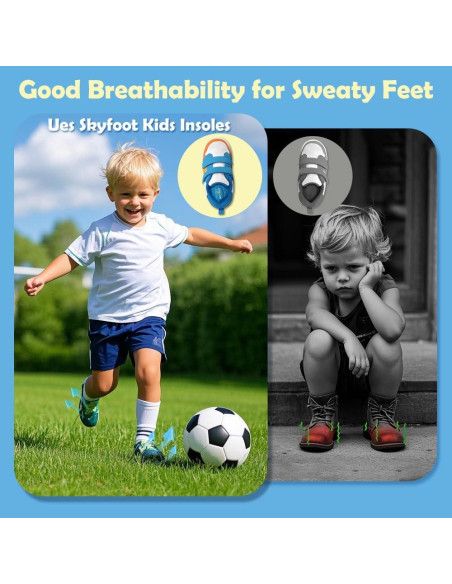 Plantillas Skyfoot para Niños 9-12.5, Transpirables y Ajustables Plantillas Skyfoot para Niños 9-12.5, Transpirables y Ajustables