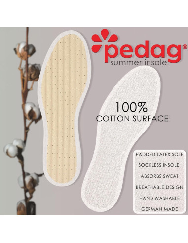 Plantillas Pedag Verano Algodón Terry Lavables 3 Pares Blanco