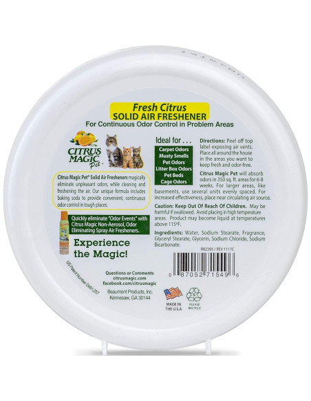 Ambientador Sólido Citrus Magic para Mascotas 8 Oz (Paquete de 3) Ambientador Sólido Citrus Magic para Mascotas 8 Oz (Paquete de 3)