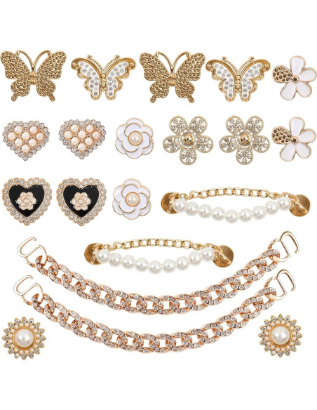20 Piezas Encantos Brillantes para Zapatos WAQYGZO Decoración 20 Piezas Encantos Brillantes para Zapatos WAQYGZO Decoración