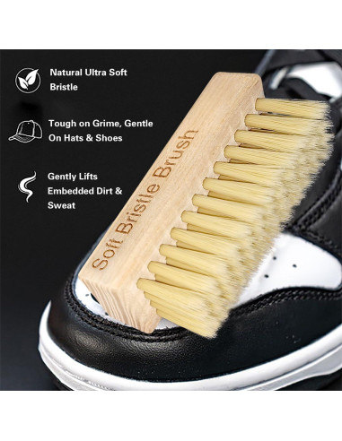 Juego de cepillos de limpieza de zapatos Favolosa - 2 cepillos suaves y rígidos