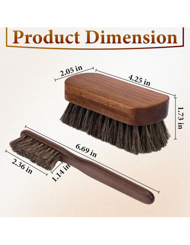 Set de 2 Cepillos de Cuero Ecocstm - Pelo de Caballo Suave
