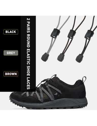Cordones Elásticos Sin Nudos Merrell 2 Pares Marrón 119 cm