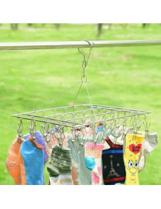 Soporte Secado Ropa Skroad Acero Inoxidable 72 Clips 42x30cm 2