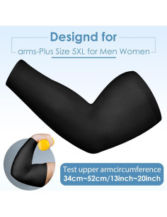 Mangas de Enfriamiento UV Chuarry 4 Pares Talla Grande 5XL 2