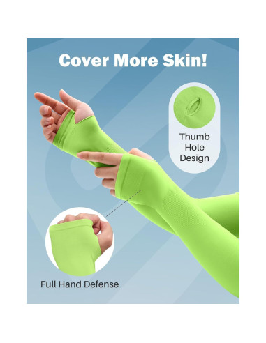 Mangas de brazo ShinyMod UV para deportes - Verde neón