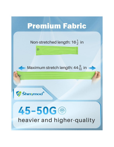 Mangas de brazo ShinyMod UV para deportes - Verde neón