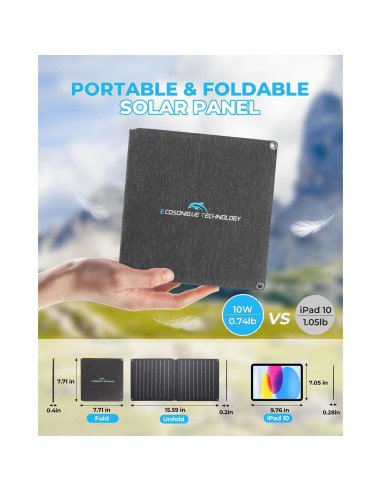 Cargador Solar Ecosonique 10W USB Impermeable IP67 2025