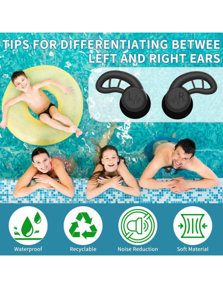 Tapones para oídos SELBATON 4 pares silicona reutilizables Tapones para oídos SELBATON 4 pares silicona reutilizables