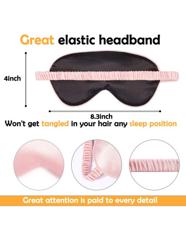 Funda de Ojos de Seda Whaline con Tapones y Correa Elástica - 2 Pcs