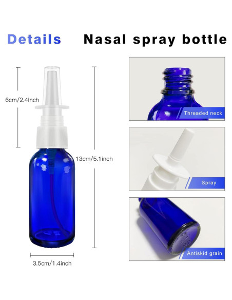 Botellas de Spray Nasal de Vidrio GIVAMEIHF 4Pcs 30ml Azul Botellas de Spray Nasal de Vidrio GIVAMEIHF 4Pcs 30ml Azul