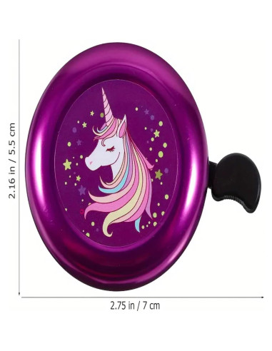 Timbre de Bicicleta para Niños Genérico Unicornio Arcoíris