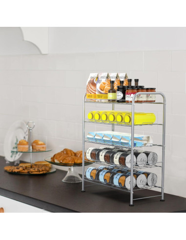 Organizador de Botellas de Agua BTY 5 Niveles Metal Plata