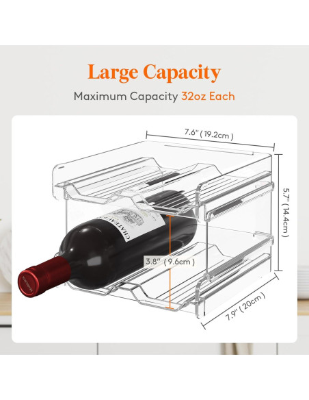 Soporte Apilable para 4 Botellas de Vino Lifewit - Plástico Transparente Soporte Apilable para 4 Botellas de Vino Lifewit - Plástico Transparente