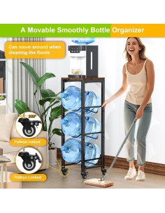 Soporte para Botellas de Agua Mlinavn 3 Niveles Marrón 2