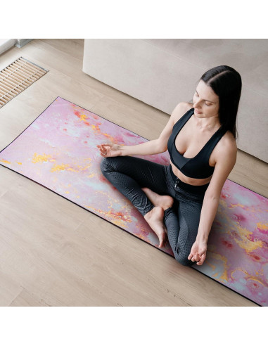 Toalla de Yoga Colorful Star Rosa Dorado 178x66 cm Antideslizante