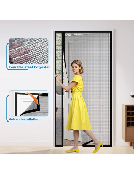 Puerta de Pantalla Magnética HOMWMPA 36x80 cm Gris Puerta de Pantalla Magnética HOMWMPA 36x80 cm Gris