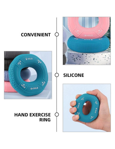 Entrenador de Fuerza de Mano GANAZONO Anillo de Silicona Azul