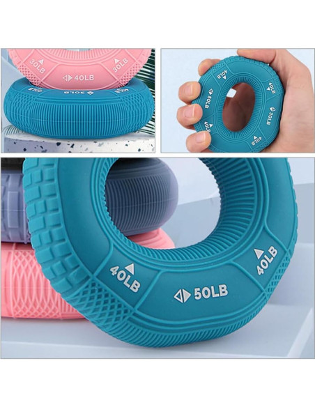Entrenador de Fuerza de Mano GANAZONO Anillo de Silicona Azul Entrenador de Fuerza de Mano GANAZONO Anillo de Silicona Azul