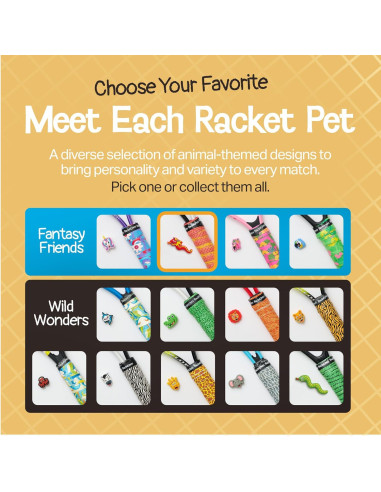 Dampener y Cinta de Overgrip Racket Pets Tigre para Tenis