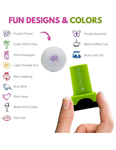 Sello de Pelota de Golf Obirdie Birdie Autoinking Azul