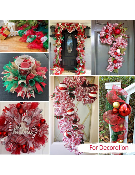 Cinta Decorativa de Malla Roja TONIFUL 10 cm x 6 m 2 Rollos Cinta Decorativa de Malla Roja TONIFUL 10 cm x 6 m 2 Rollos