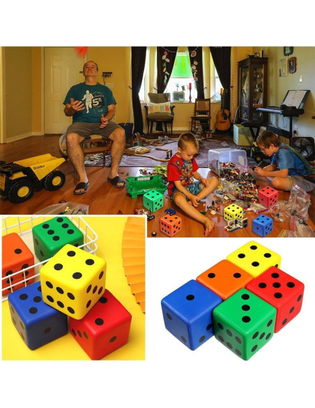Dado de Esponja PU Amarillo 8cm - Juego y Educación Dado de Esponja PU Amarillo 8cm - Juego y Educación