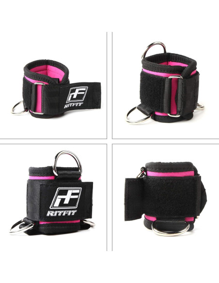 Tobilleras Acolchadas RitFit para Máquina de Cable - Rosa Tobilleras Acolchadas RitFit para Máquina de Cable - Rosa