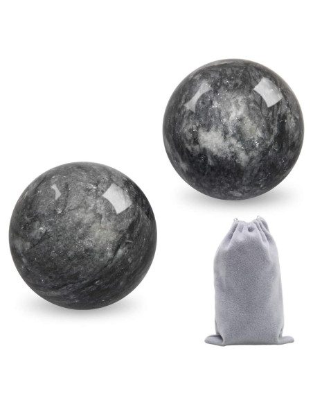 Bolas de Baoding de Mármol Coolrunner 5cm Gris Oscuro Bolas de Baoding de Mármol Coolrunner 5cm Gris Oscuro