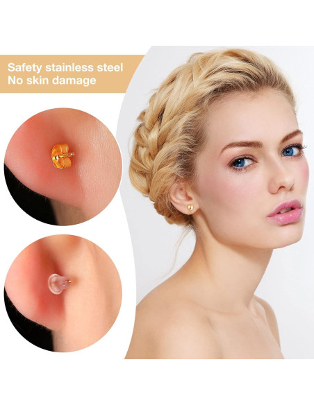 780 Piezas Studs de Pendientes Hicarer en Oro y Plata 780 Piezas Studs de Pendientes Hicarer en Oro y Plata