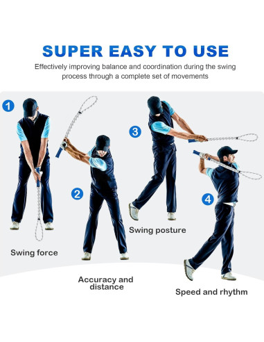 Entrenador de Swing de Cuerda de Golf Tienda de Golf - Mejora Potencia y Velocidad