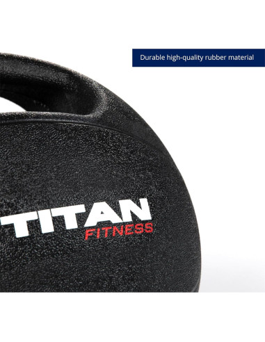 Bola de Medicina Titan Fitness 9.07 kg Doble Agarre 27.94 cm