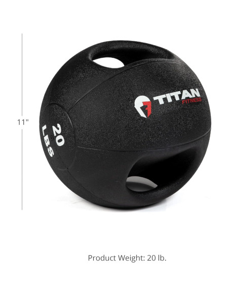 Bola de Medicina Titan Fitness 9.07 kg Doble Agarre 27.94 cm Bola de Medicina Titan Fitness 9.07 kg Doble Agarre 27.94 cm