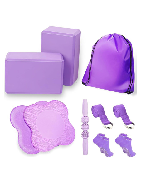 Juego de Accesorios de Yoga SAMTKA - 2 Bloques, Almohadillas, Rodillo Juego de Accesorios de Yoga SAMTKA - 2 Bloques, Almohadillas, Rodillo
