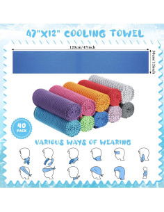 Toallas Enfriadoras de Microfibra Hosuly 40 Pcs 120x30 cm 2
