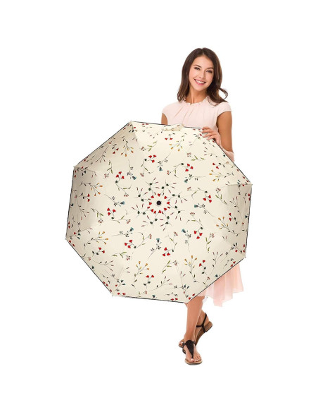 Paraguas Plegable Cuby UV Solar Automático Impermeable Flores Paraguas Plegable Cuby UV Solar Automático Impermeable Flores