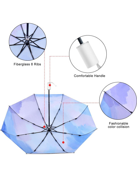 Paraguas Plegable Cuby UV 99% Protección Antiviral Negro Paraguas Plegable Cuby UV 99% Protección Antiviral Negro