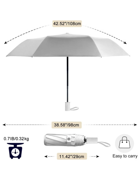 Paraguas Plegable Cuby UV 99% Protección Antiviral Negro Paraguas Plegable Cuby UV 99% Protección Antiviral Negro