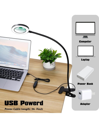 Lupa de Escritorio con Luz Yeegras 10x y Brazo Flexible
