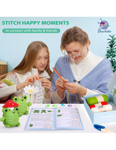 Kit de Crochet Crochetta para Principiantes - 2 Ranas Amigurumi