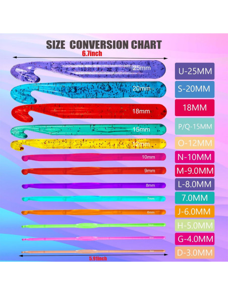 Juego de Ganchillos Ergonómicos BsHooker 3mm a 25mm con Estuche Juego de Ganchillos Ergonómicos BsHooker 3mm a 25mm con Estuche