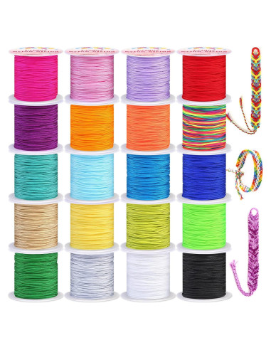 Cuerda de Nylon Cridoz 20 Rollos 0.76mm 457.2m Multicolor