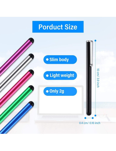 Bolígrafos Estilógrafos Capacitivos Outus 100 Piezas Multicolor