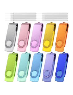 Kepmem Paquete 10 Unidades USB 2.0 16GB Flash Giratorio