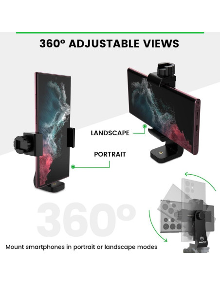 Soporte para Teléfono UniMount 360 KobraTech con Disparador Bluetooth Soporte para Teléfono UniMount 360 KobraTech con Disparador Bluetooth