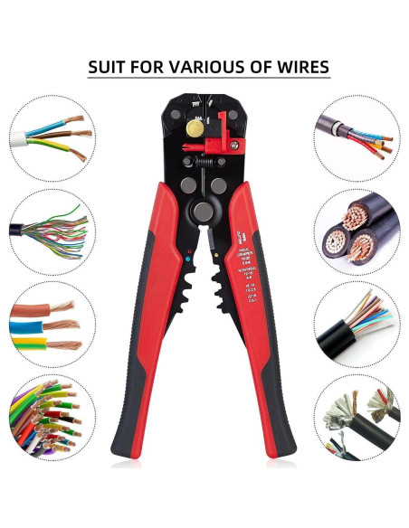 Pelacables 5 en 1 YWHWXB Autoajustable Rojo 10-24 AWG Pelacables 5 en 1 YWHWXB Autoajustable Rojo 10-24 AWG