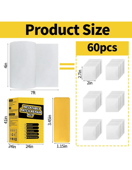 Kit de Reparación Inflable TPU WINUSD 10.16cm x 2.13m Kit de Reparación Inflable TPU WINUSD 10.16cm x 2.13m