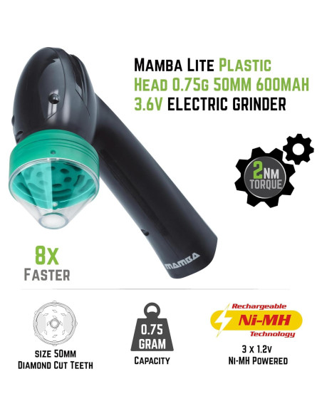 Molinillo Eléctrico de Hierbas Mamba Lite 0.75g USB Verde Molinillo Eléctrico de Hierbas Mamba Lite 0.75g USB Verde